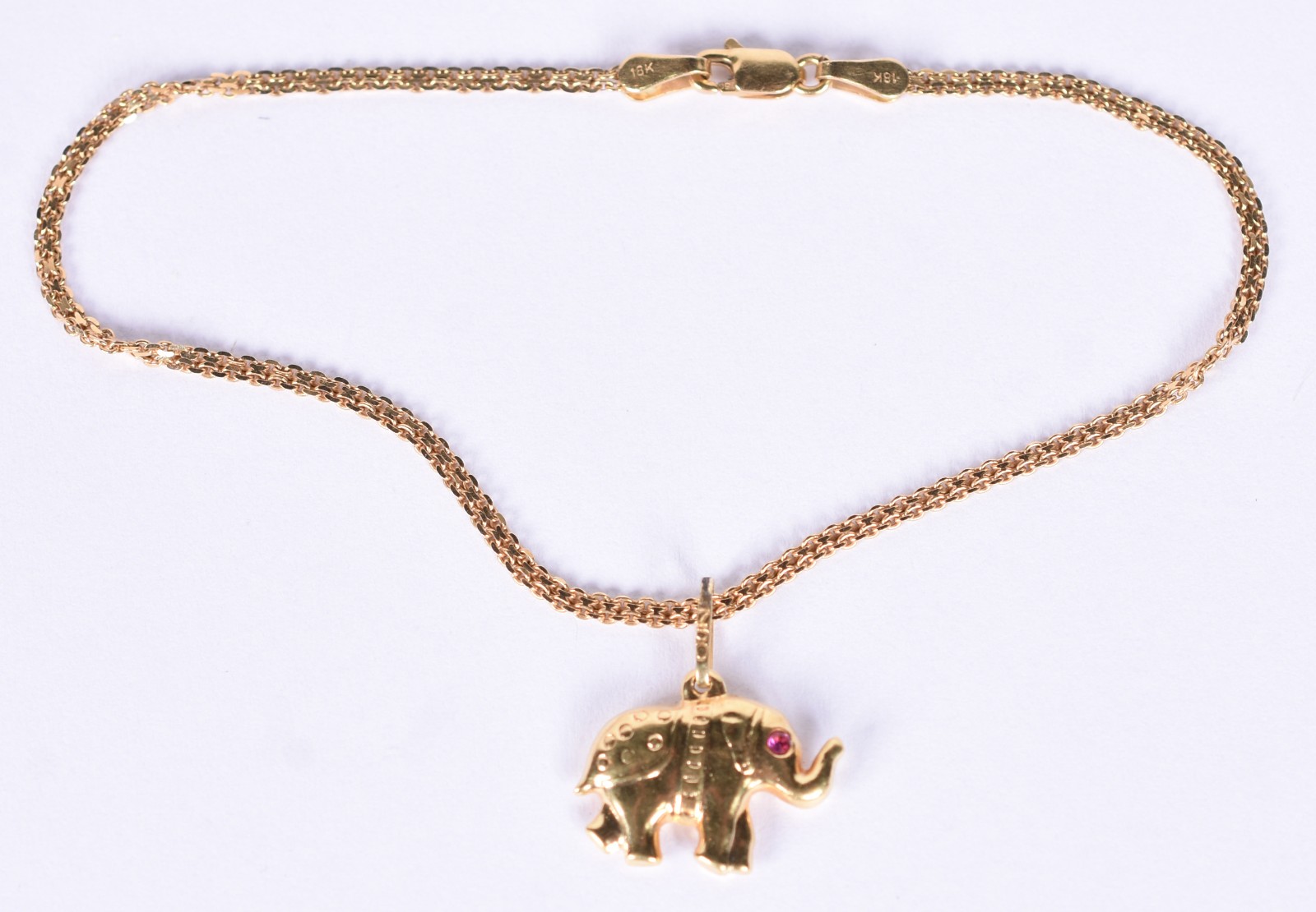 Pulseira de ouro amarelo 18 k com pingente de elefante (Por motivo de... - foto 1 de 4
