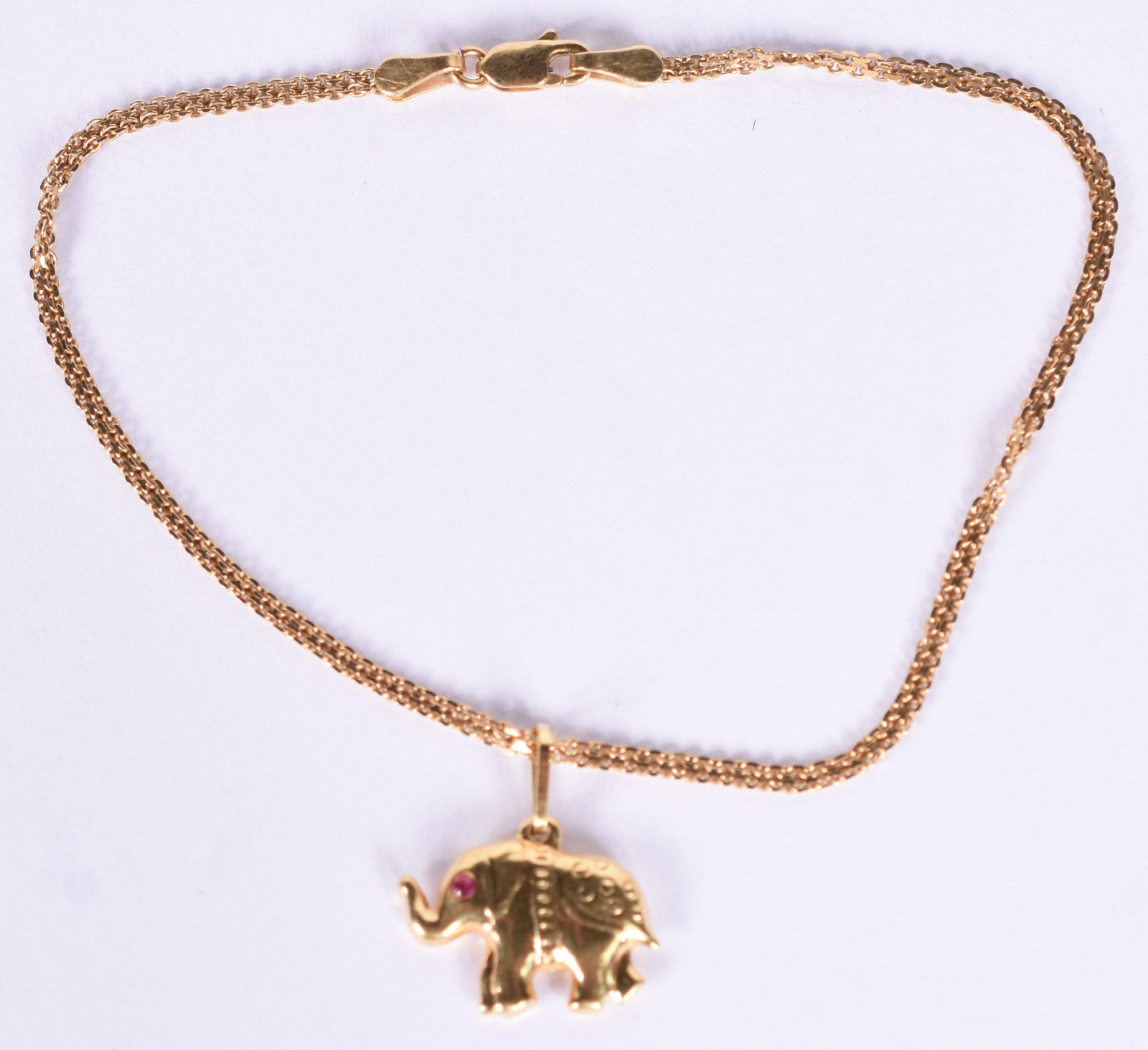 Pulseira de ouro amarelo 18 k com pingente de elefante (Por motivo de... - foto 3 de 4