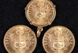 Três moedas peruanas de ouro - 12,8 g - Três moedas peruanas de ouro - 12,8 g