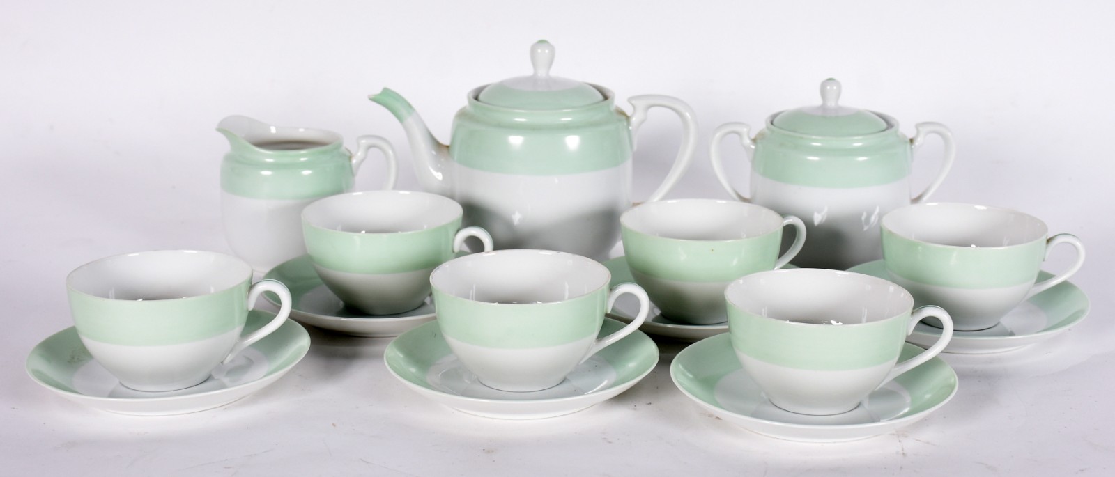 Serviço de chá de porcelana japonesa Noritake, composto de: 6 xícaras... - foto 1 de 5