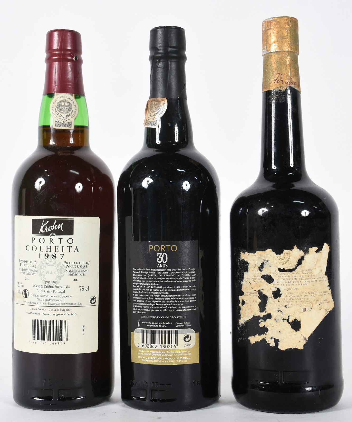 Três garrafas de vinho do Porto, sendo Porto Krohn colheita 1987... - foto 5 de 7