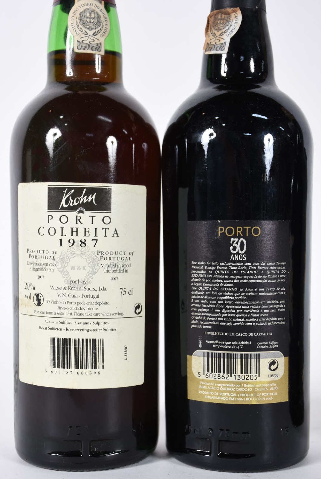 Três garrafas de vinho do Porto, sendo Porto Krohn colheita 1987... - foto 6 de 7
