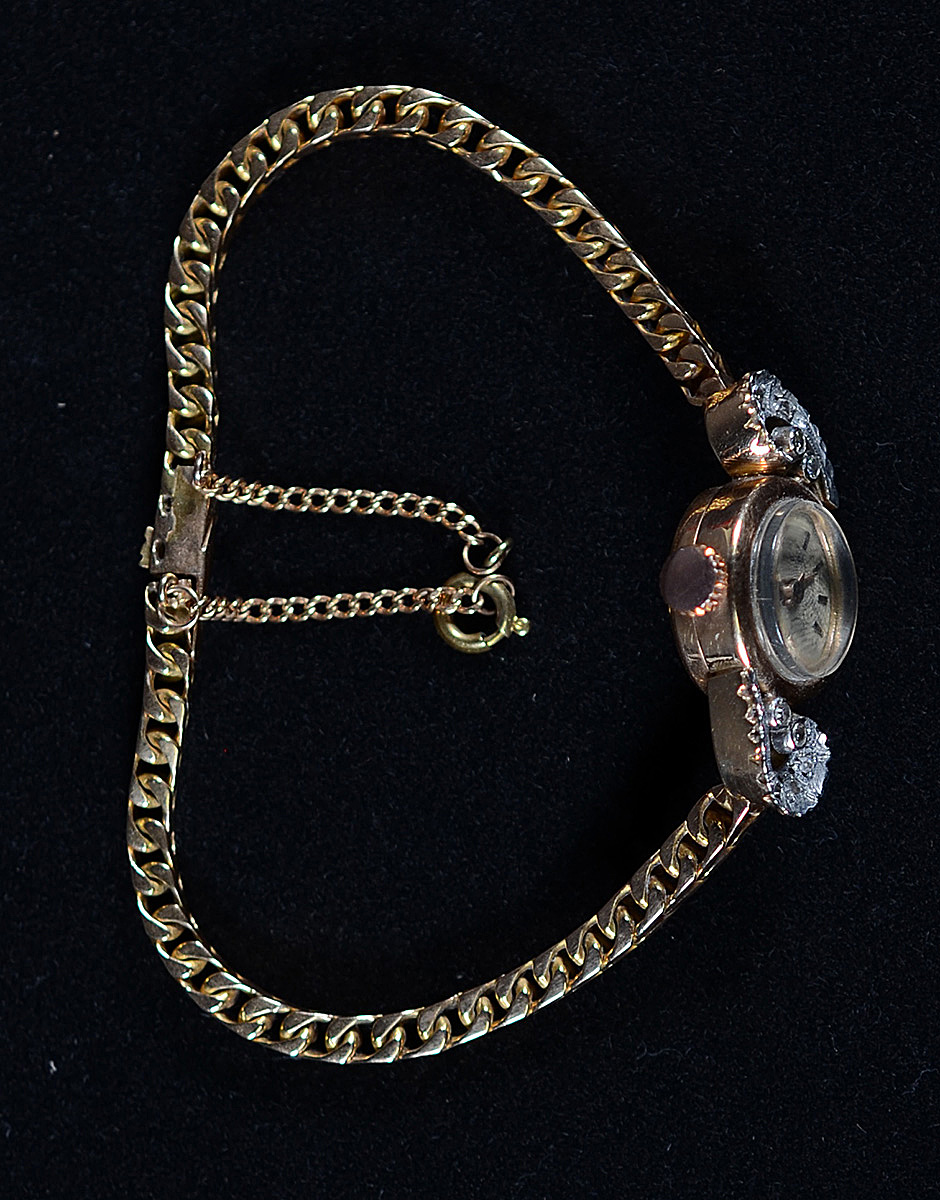 Antigo relógio feminino de ouro 18 k com brilhantes - 19,4 g - foto 2 de 2