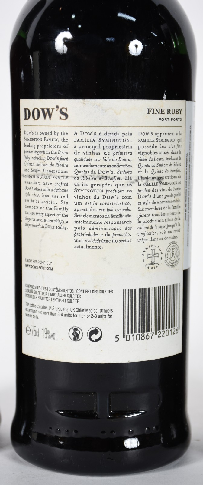 Três garrafas de vinho do Porto, sendo Porto 10 anos Messias, Dow's e... - foto 6 de 6