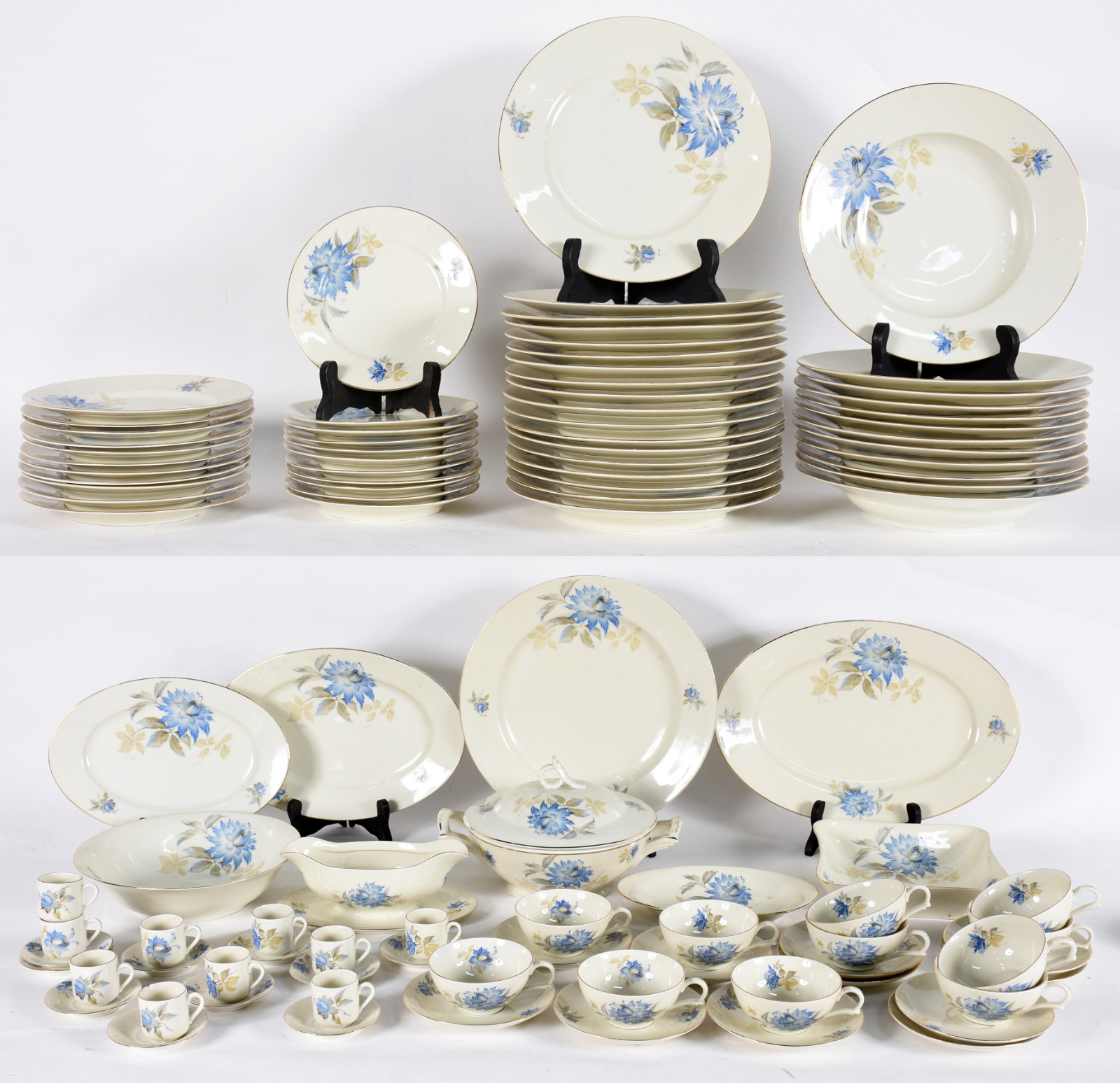 Aparelho de jantar, chá e café de porcelana alemã Tielsch Altwasser... - foto 1 de 9