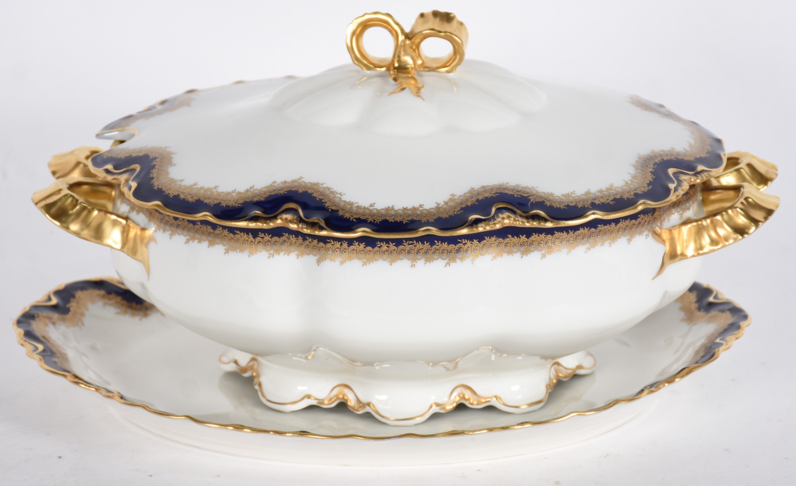 Elegante sopeira com presentoir de porcelana francesa de Limoges... - foto 1 de 5