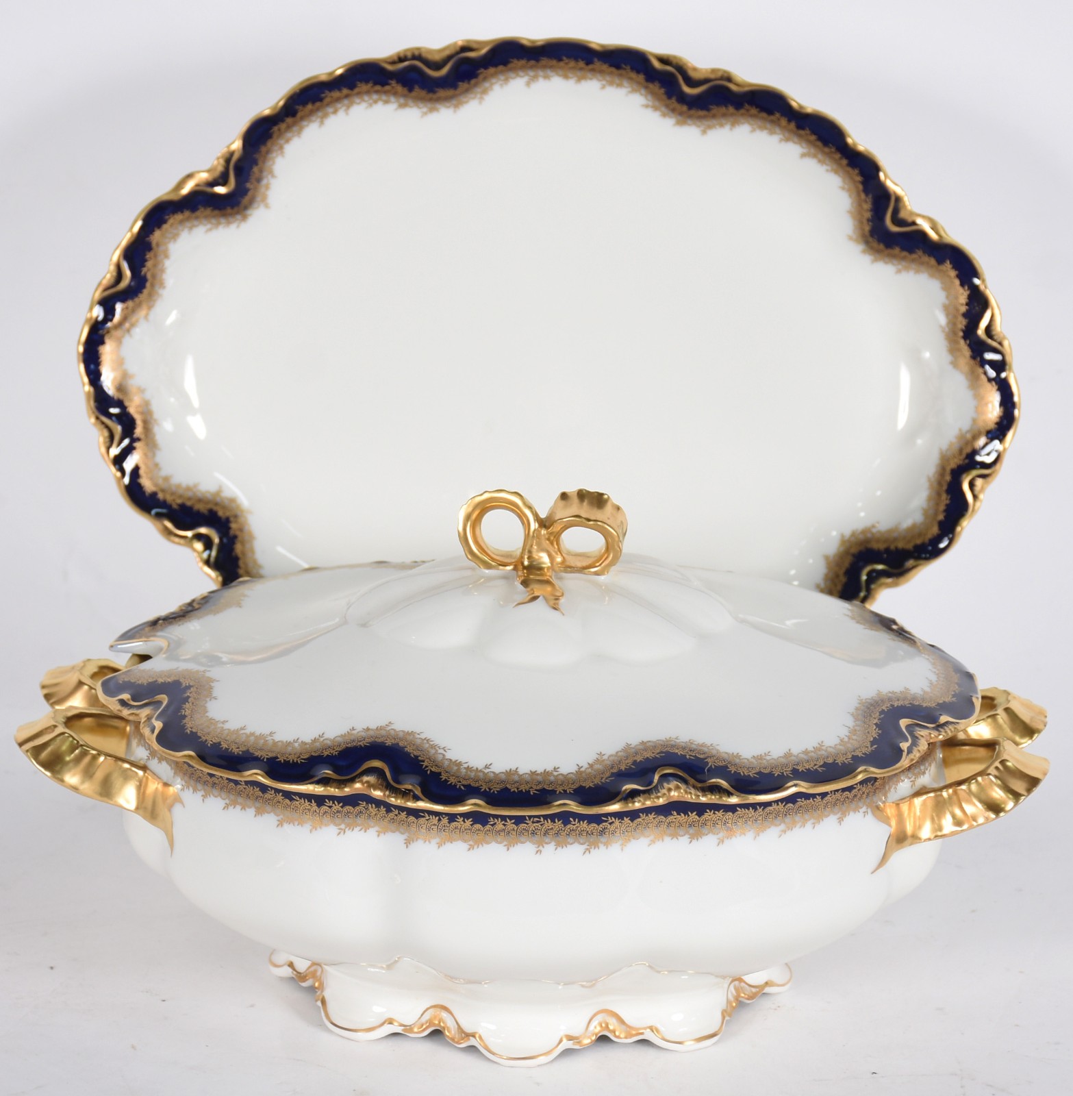 Elegante sopeira com presentoir de porcelana francesa de Limoges... - foto 3 de 5