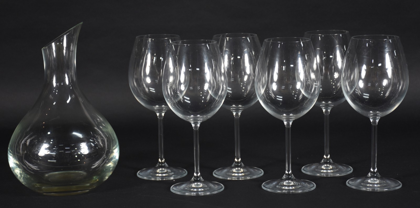 Decanteur com 6 cálices em demi cristal para vinho. - foto 1 de 4