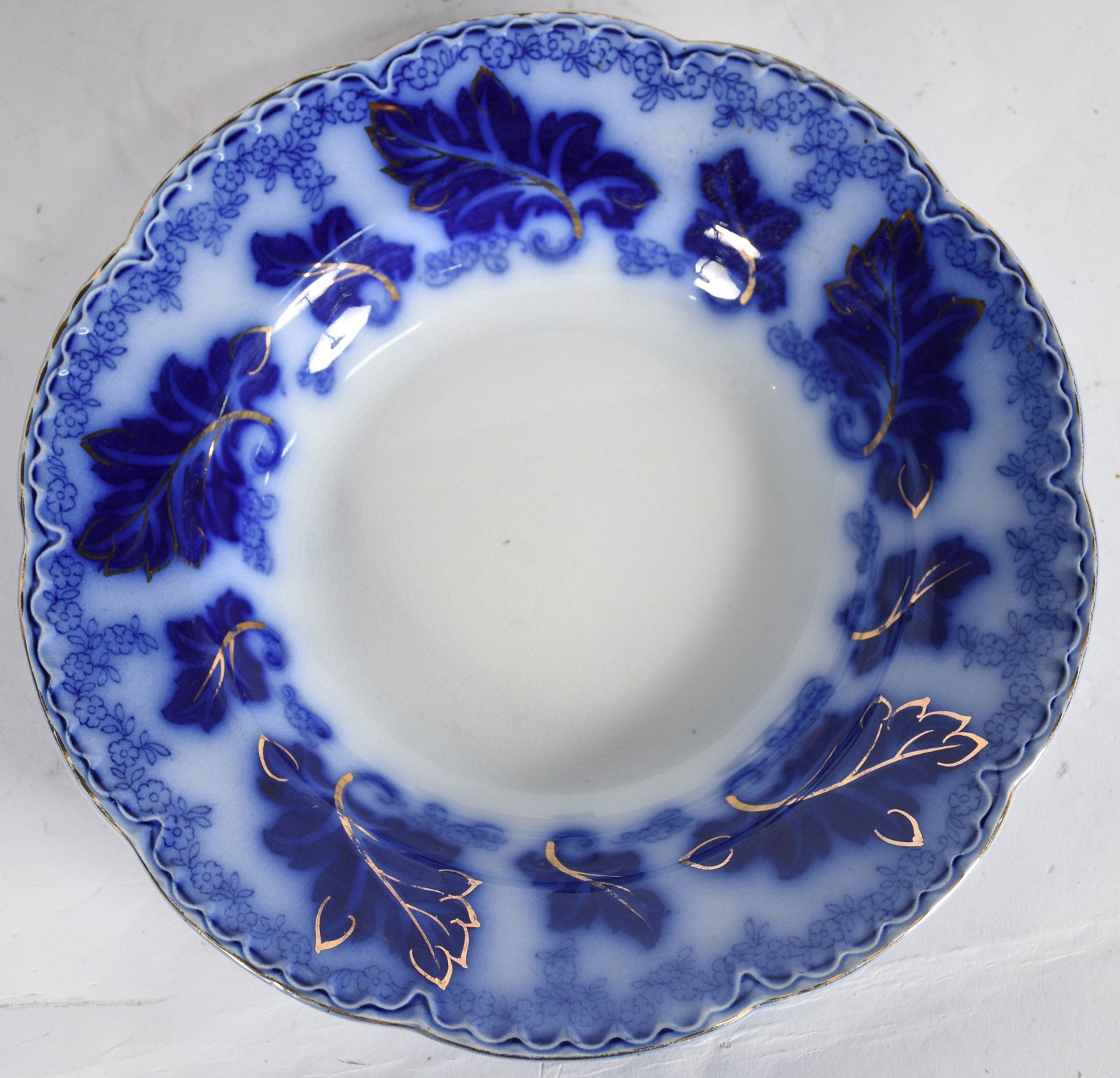 Aparelho de jantar de faiança inglesa azul borrão modelo "Normandy"... - foto 4 de 9