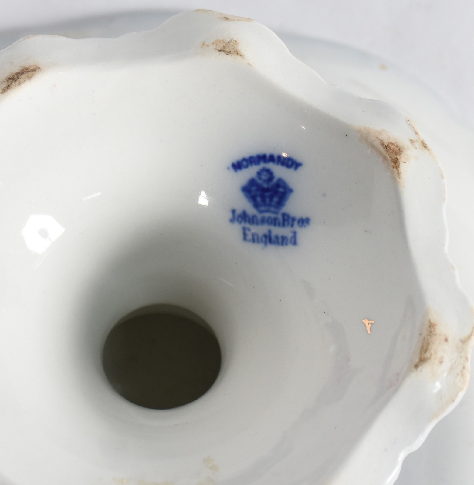 Aparelho de jantar de faiança inglesa azul borrão modelo "Normandy"... - foto 7 de 9
