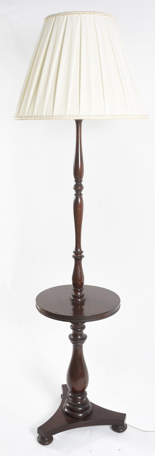 Mesa de madeira nobre com luminária acoplada. - foto 1 de 4