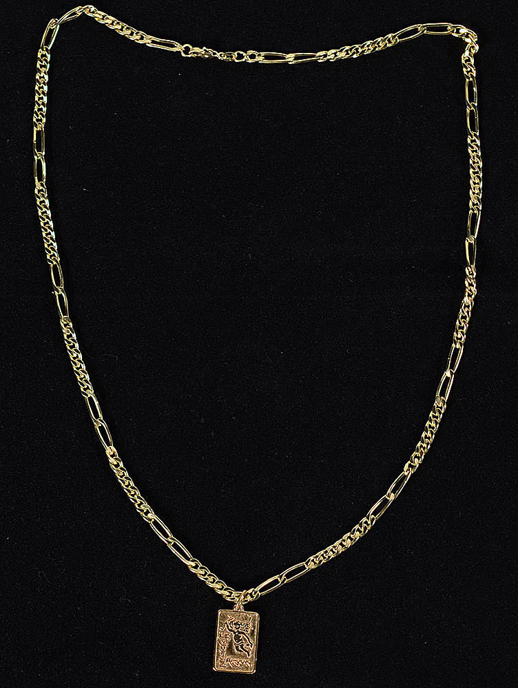 Colar de ouro 18 k com pendente retangular - 21,8 g - foto 2 de 2