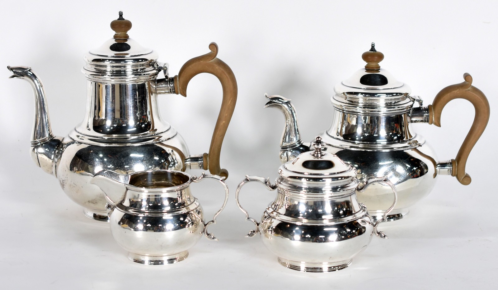 Baixela para chá/café de prata inglesa contrastada, composta de 2... - foto 2 de 4