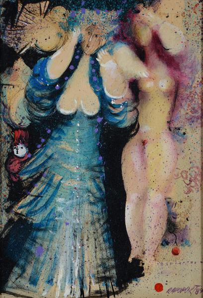 RAPOPORT (1929) - "Dama Nú" - técnica mista - 32 x 22... - foto 2 de 4