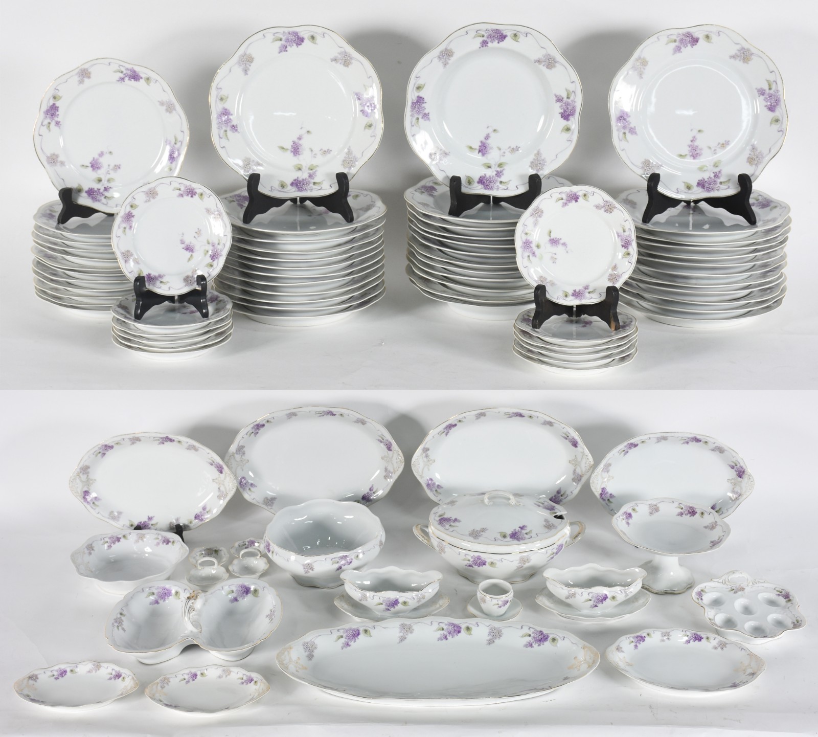 Aparelho de jantar de porcelana da Bavaria, ART NOUVEAU, composto de... - foto 1 de 8