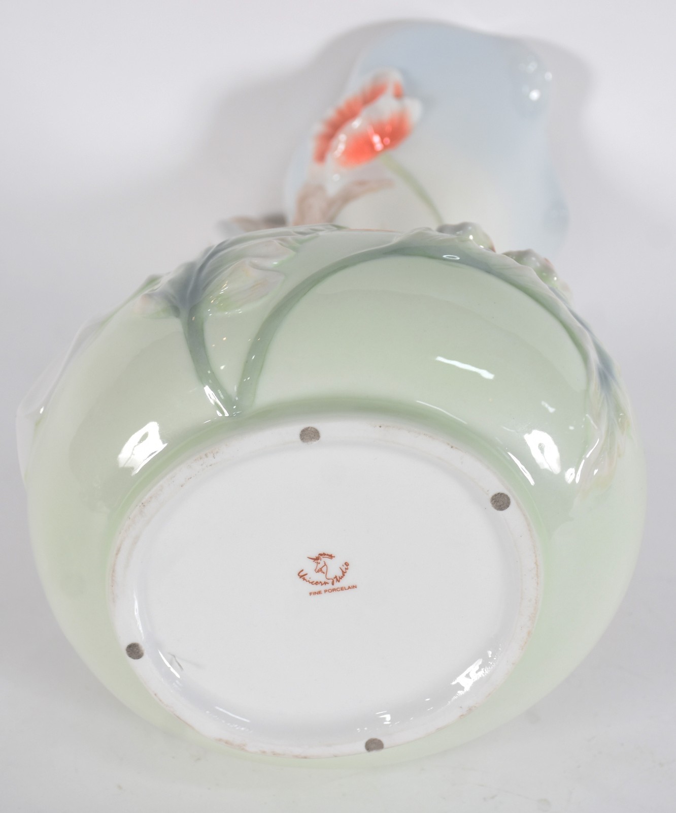 Jarra de porcelana estilo ART NOUVEAU com figura feminina e flores em... - foto 4 de 5