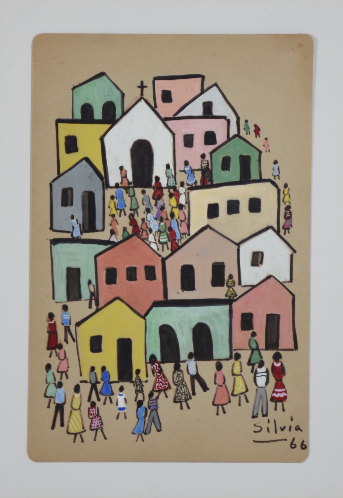 Sylvia de Leon Chalreo (1905-1991), Casario com figuras - foto 1 de 4