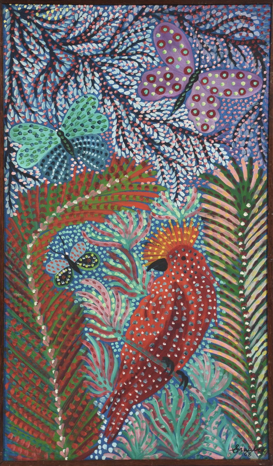 Grauben  (1889-1972), Flores e pássaro - foto 1 de 4