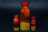 Três vasos de murano colorido - Altura 39 cm, 2... - Três vasos de murano colorido - Altura 39 cm, 21 cm e 19 cm