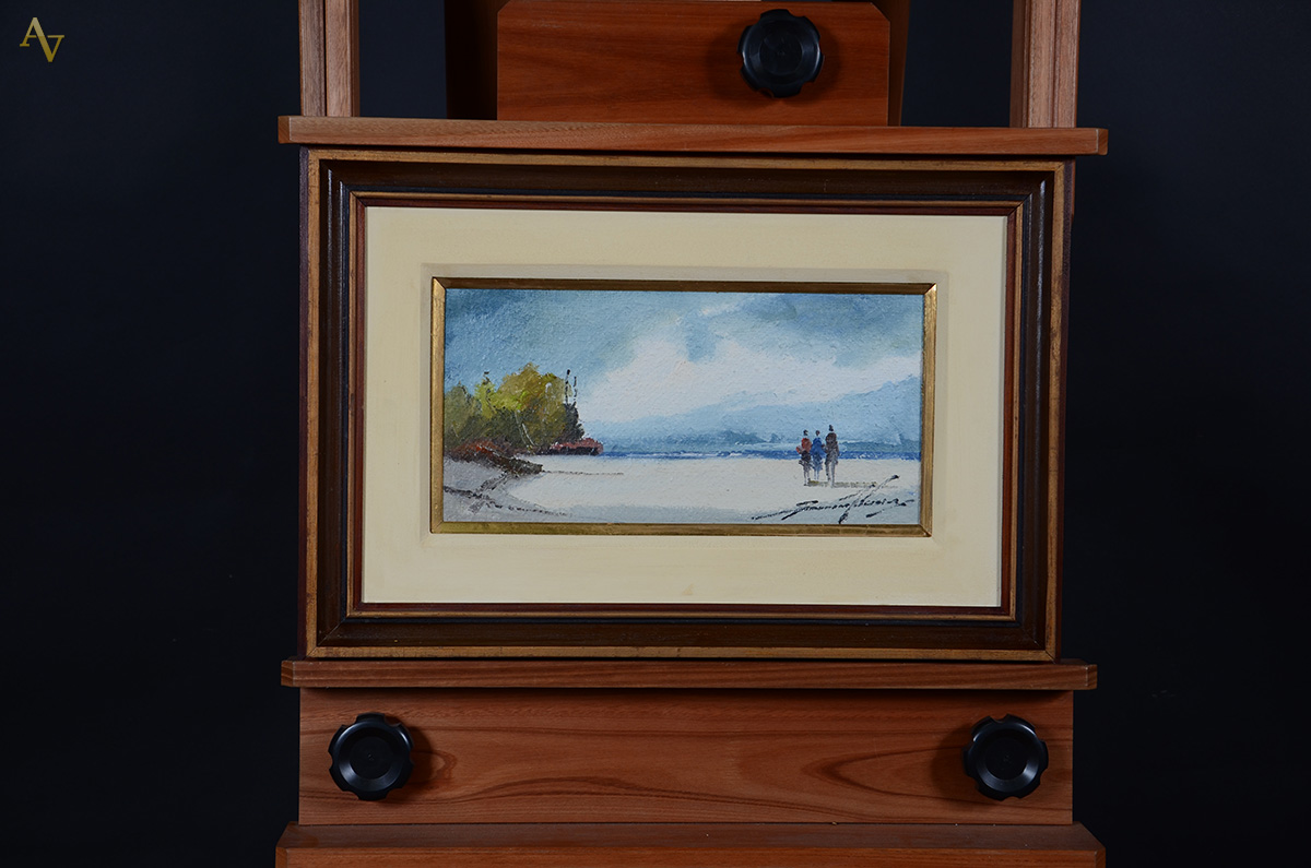 SANSÃO PEREIRA - Paisagem com figuras - 21 x 40 - foto 2 de 2
