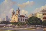 José Benigno (1955), Igreja de Santa Margarida ... - Óleo sobre madeira- datado 1992 (sem moldura).