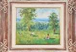 Manoel Santiago (1897-1987), Paisagem - Óleo sobre tela colado em eucatex.