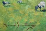 Manoel Santiago (1897-1987), Paisagem - Óleo sobre tela colado em eucatex.