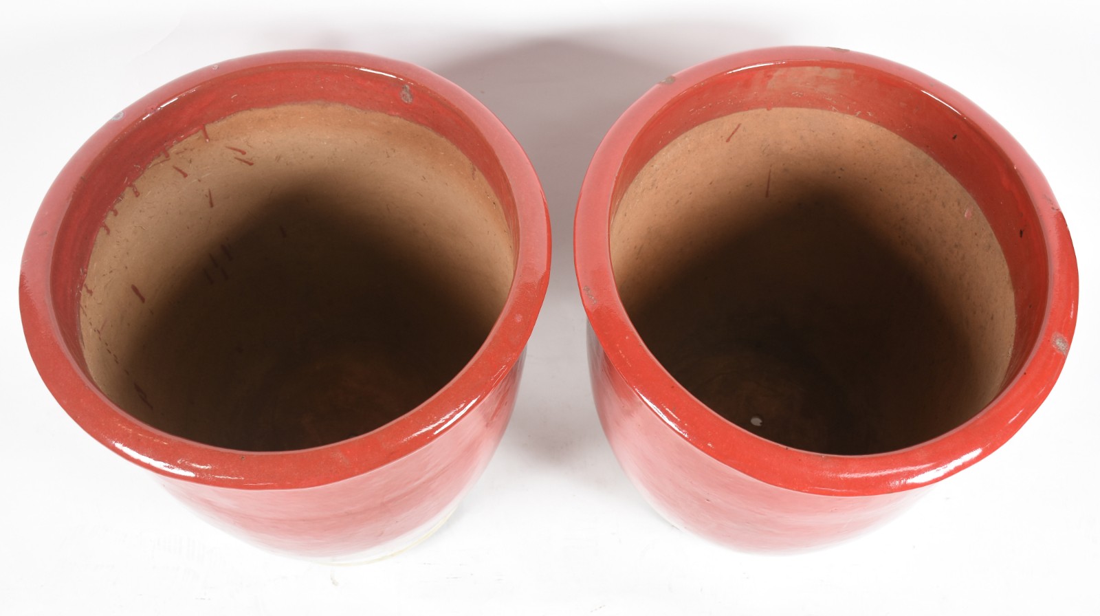 Par de vasos de cerâmica Vietnamita vermelho brilhante com base de... - foto 4 de 4