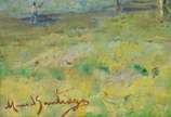 Manoel Santiago (1897-1987), Paisagem - Óleo sobre tela.