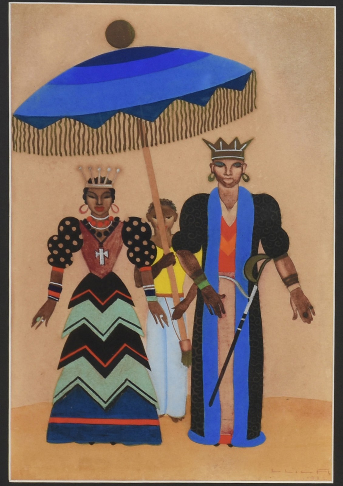 Assinatura não identificada, Maracatu/ Praia com figuras - foto 2 de 6