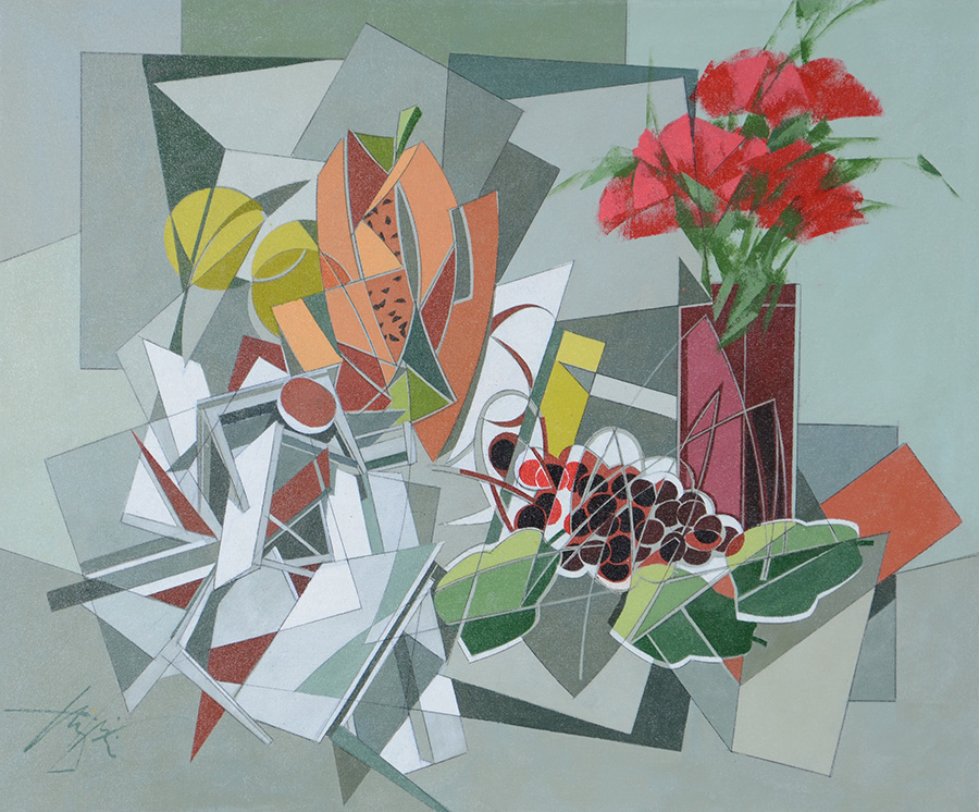 HENRI CARRIERES (1947) - Natureza morta - ost - 50 x 60 - foto 2 de 4