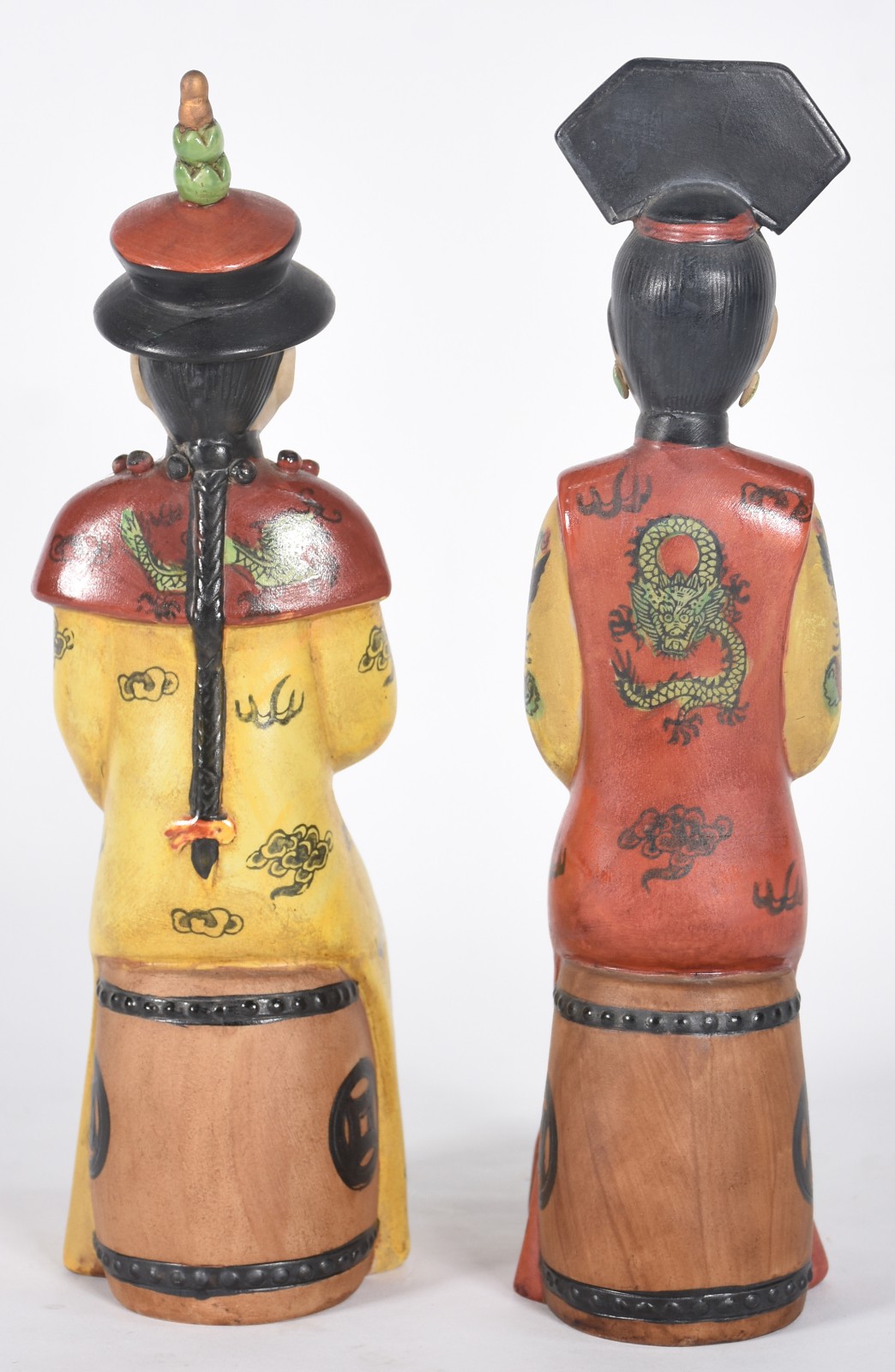 Par de estatuetas de cerâmica oriental policromada. - foto 4 de 4