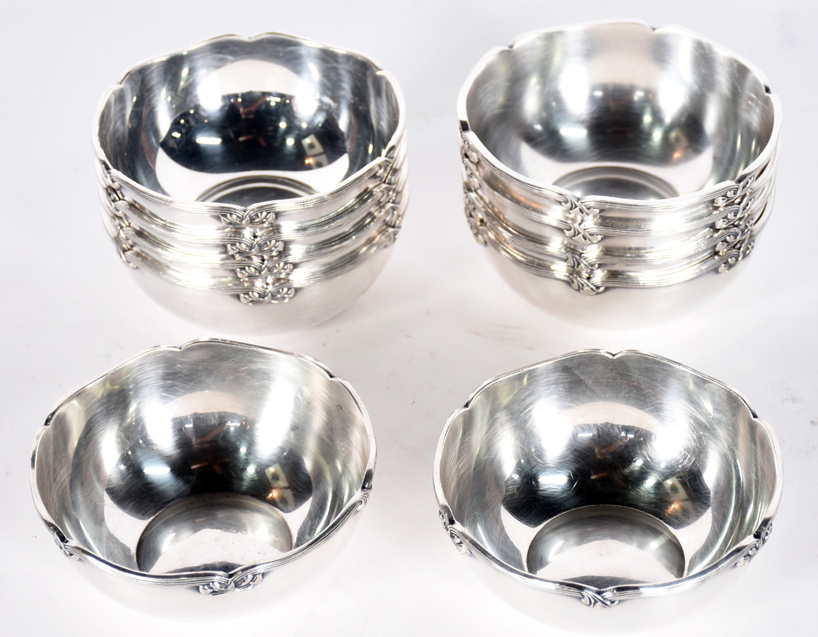 Dez lavandas/bowls de metal prateado Fracalanza. - foto 1 de 5