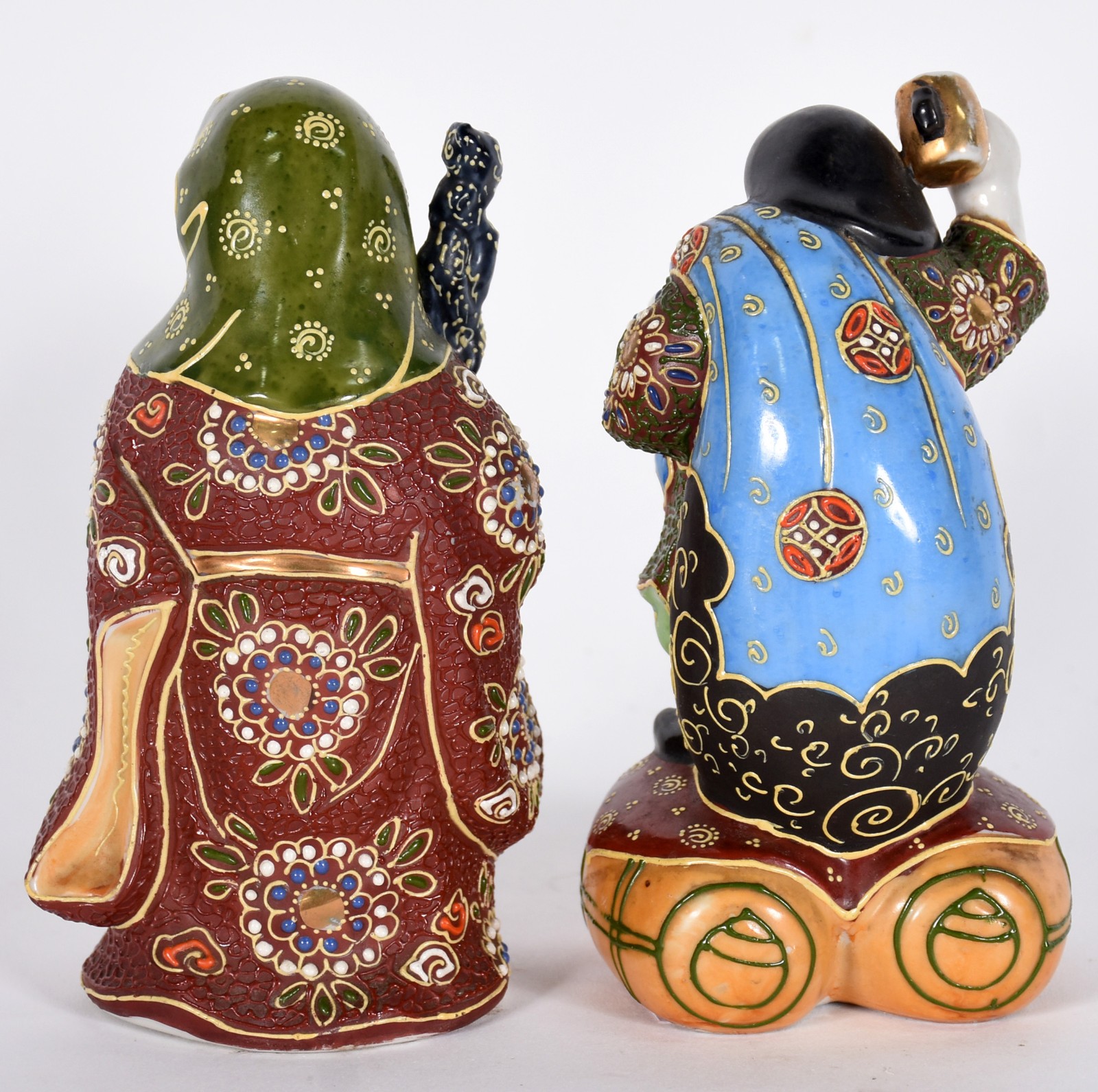 Duas estatuetas de faiança de Satzuma "Kutani". - foto 4 de 5