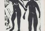Djanira (1914-1979), Duas figuras nuas - Xilogravura, sem assinatura. Reimpressão a partir da matriz original do MNBA.
