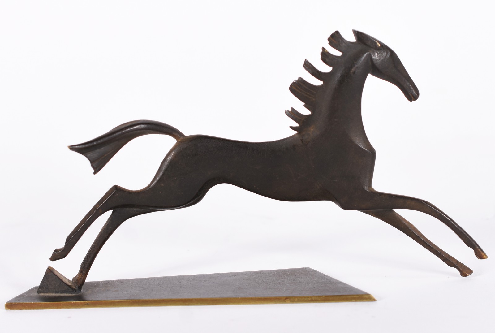 Escultura austríaca de bronze representando cavalo em movimento... - foto 1 de 5
