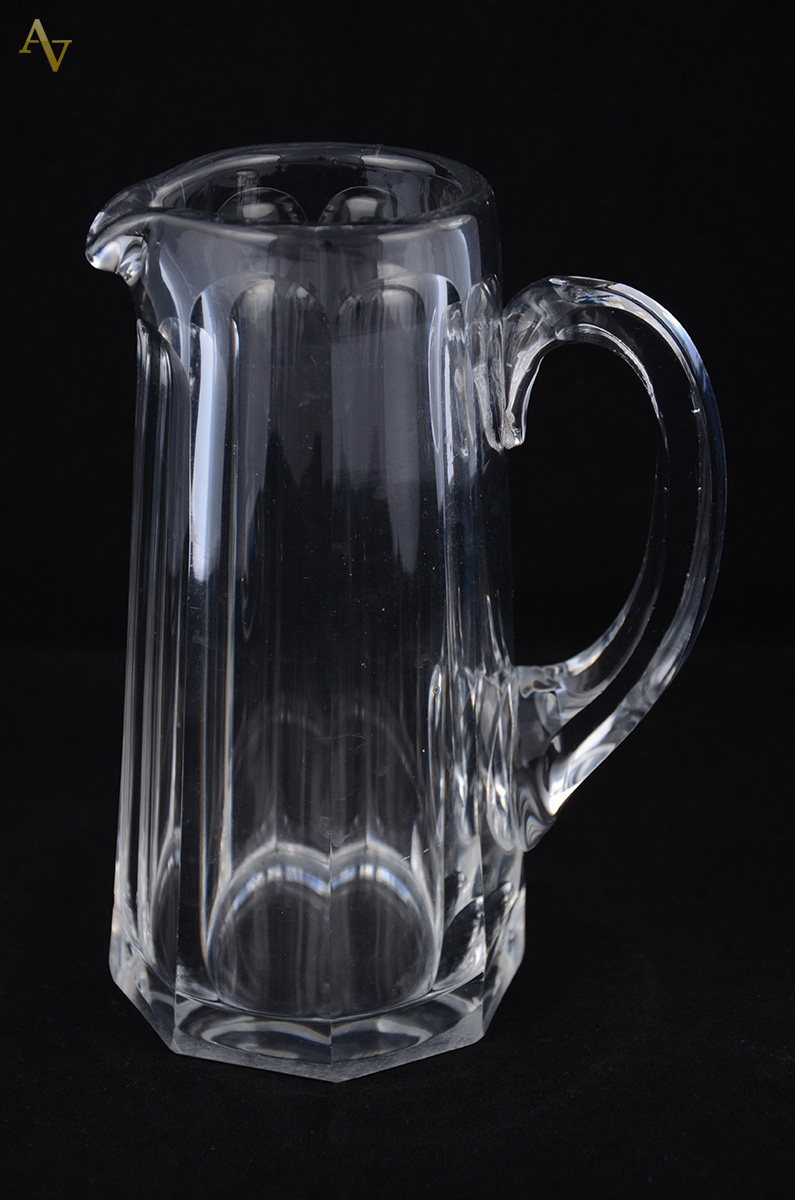 Jarra para água de cristal baccarat, séc. XIX, feitio oitavado - Alt...
