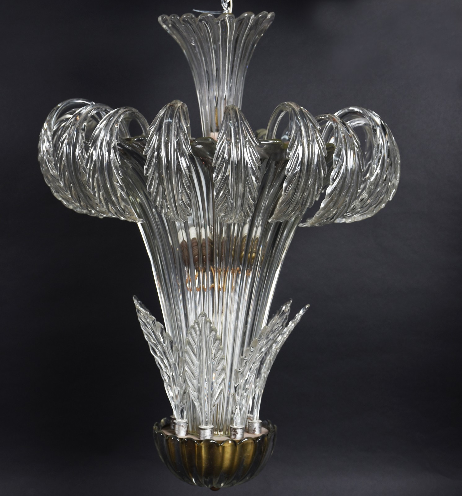 Lustre de murano com folhas de vidro translúcido trabalhadas em... - foto 2 de 5