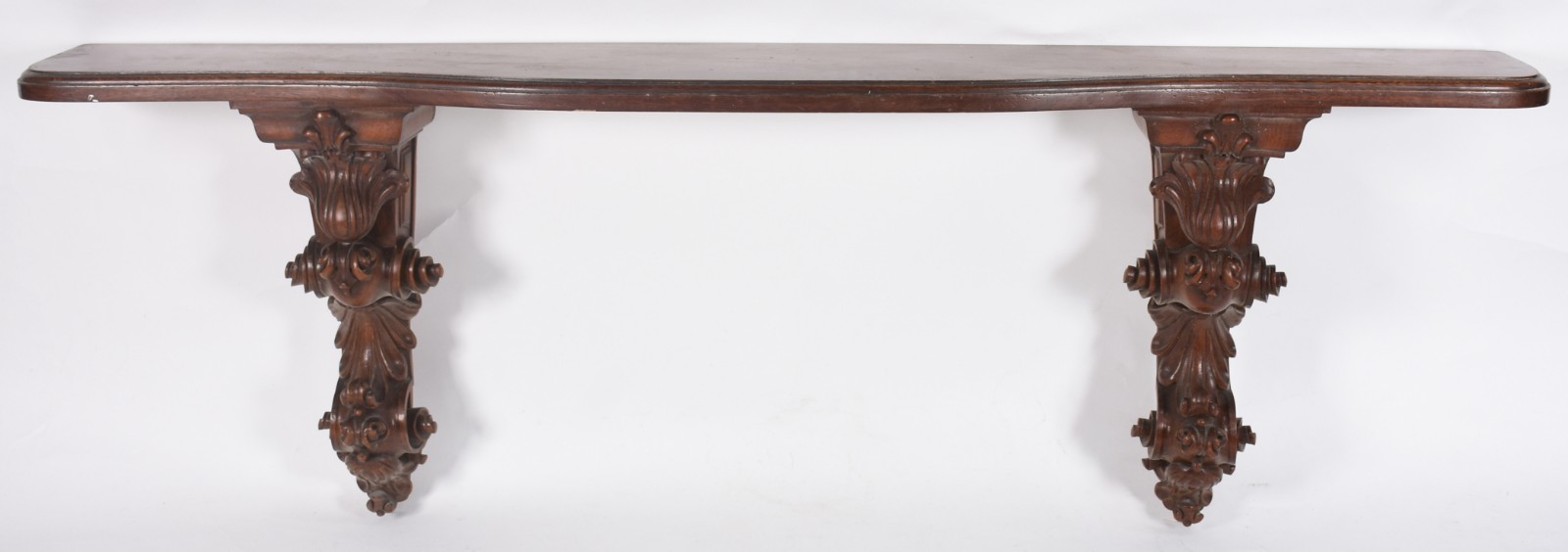 Console de parede de madeira nobre com duas bases ricamente... - foto 2 de 5