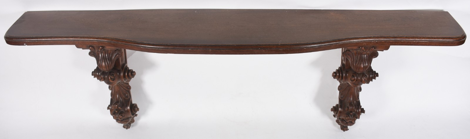 Console de parede de madeira nobre com duas bases ricamente... - foto 4 de 5