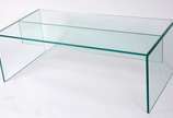 Mesa de centro de vidro (pequeno trincado na bo... - Mesa de centro de vidro (pequeno trincado na borda).