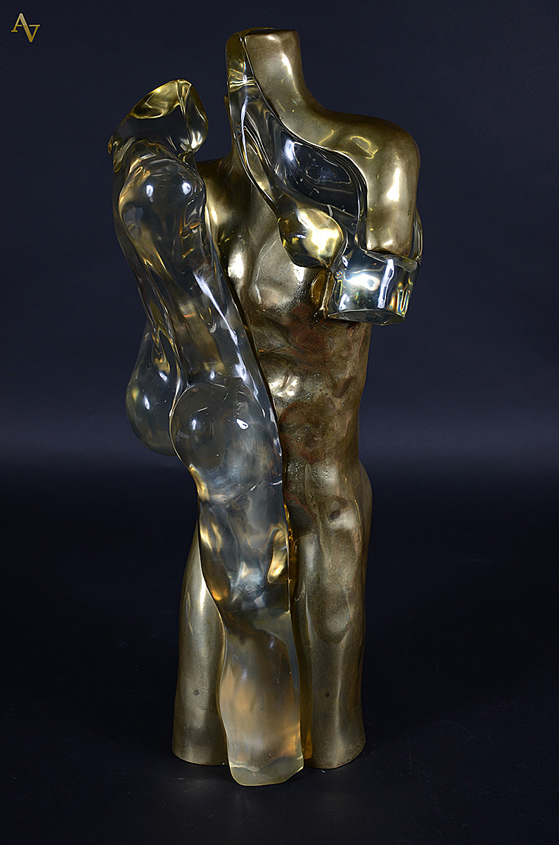 MAX FORTI - Escultura em bronze e resina representando casal... - foto 1 de 2