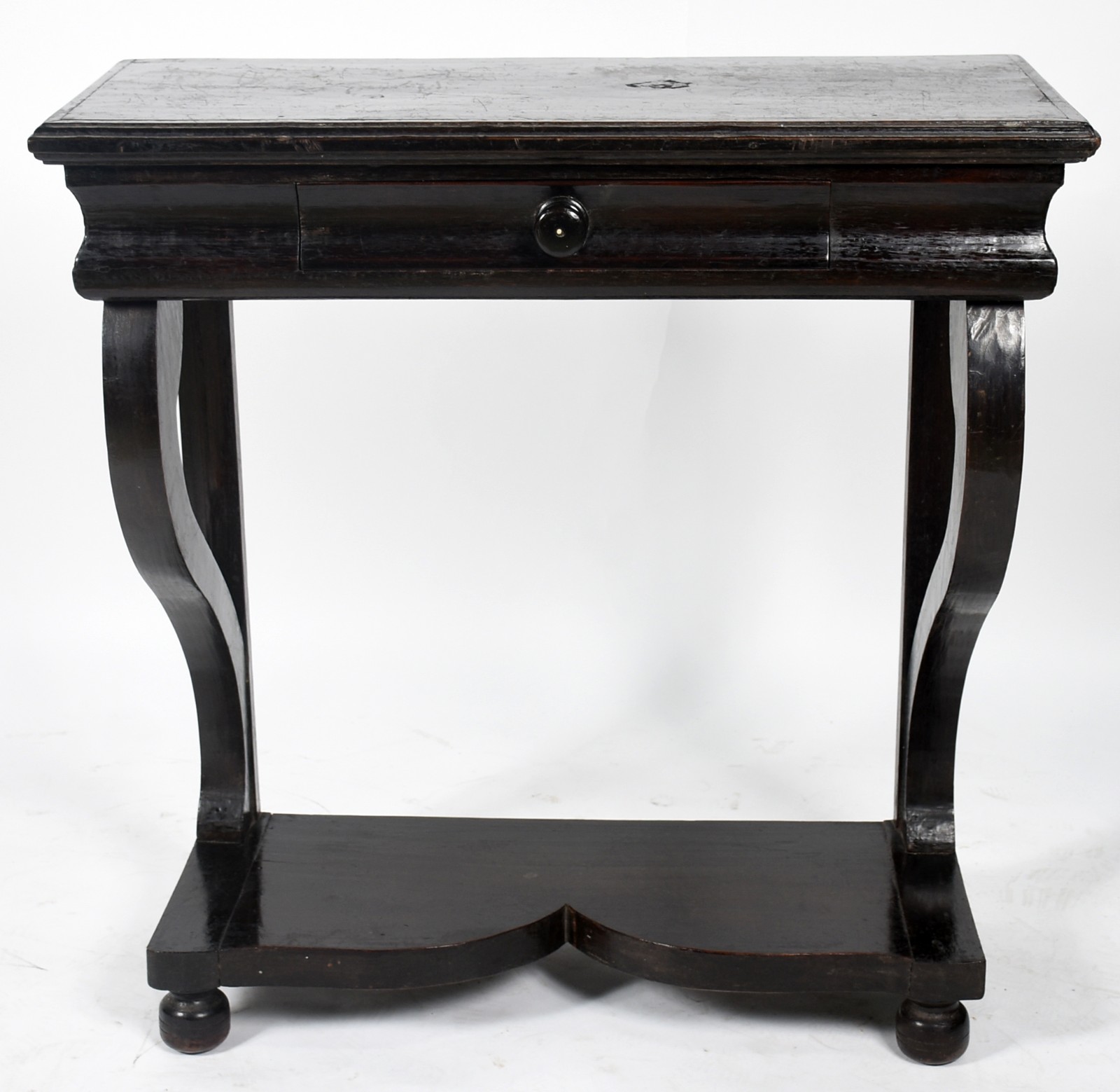 Console de madeira nobre, uma gaveta, pernas frontais arqueadas... - foto 4 de 5
