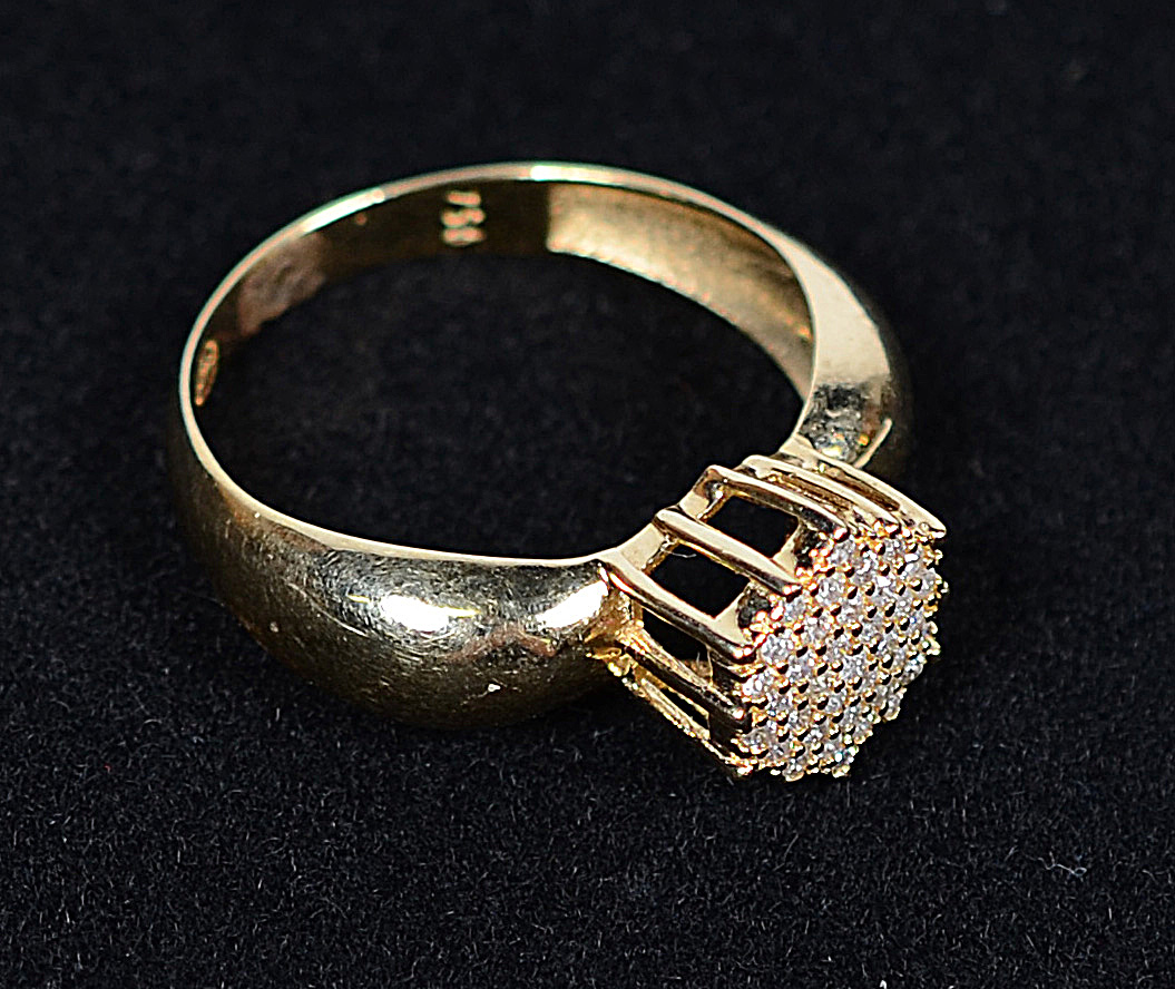 Anel de ouro 18 k com aproximadamente 1,50 cts de brilhantes - 4,3 g... - foto 1 de 2