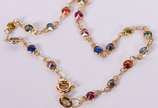 Pulseira de ouro 18 k com pedras coloridas  (Po... - Pulseira de ouro 18 k com pedras coloridas  (Por motivos de segurança a peça não se encontra na loja).