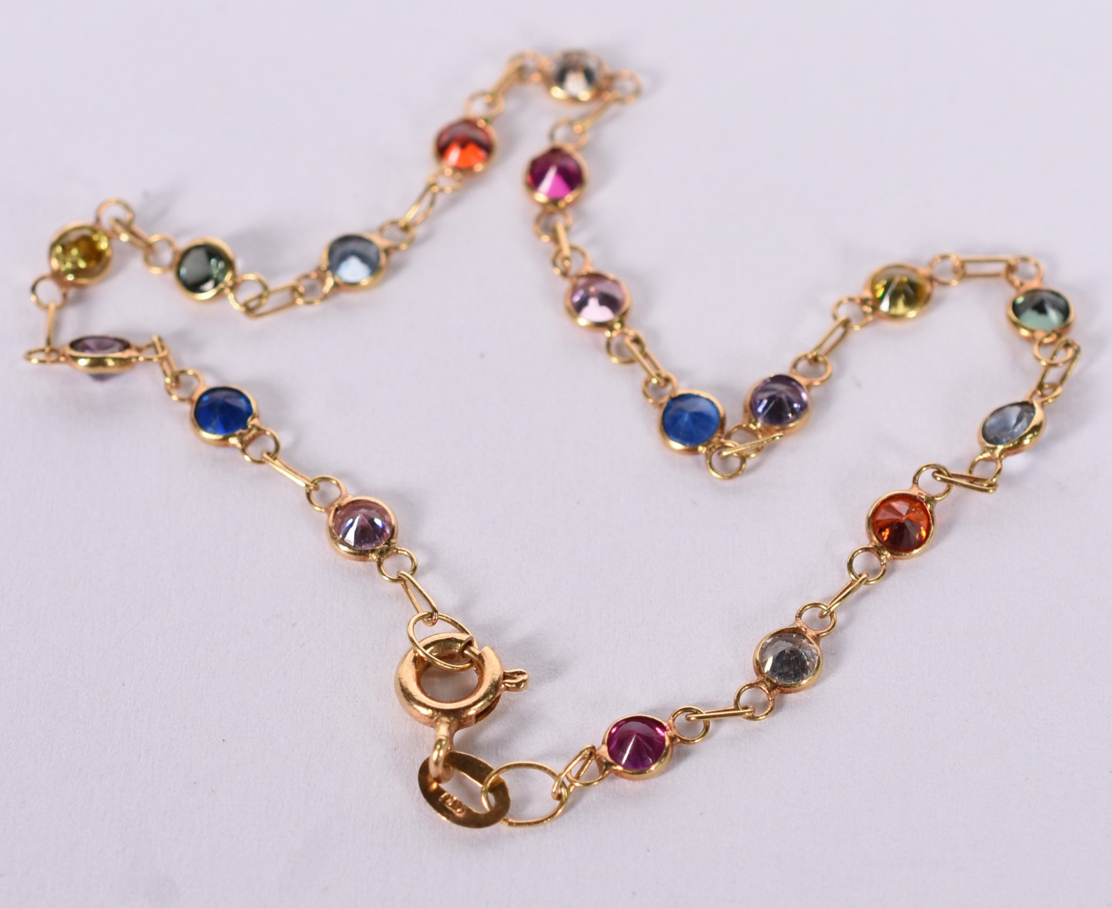 Pulseira de ouro 18 k com pedras coloridas (Por motivos de segurança... - foto 4 de 4
