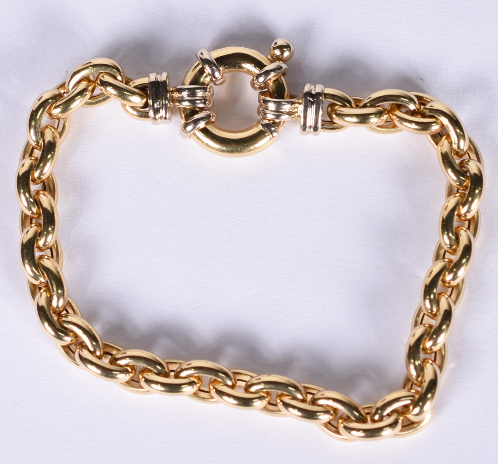 Pulseira em ouro 18 k contraste 750 com élos portugueses com fecho... - foto 1 de 4