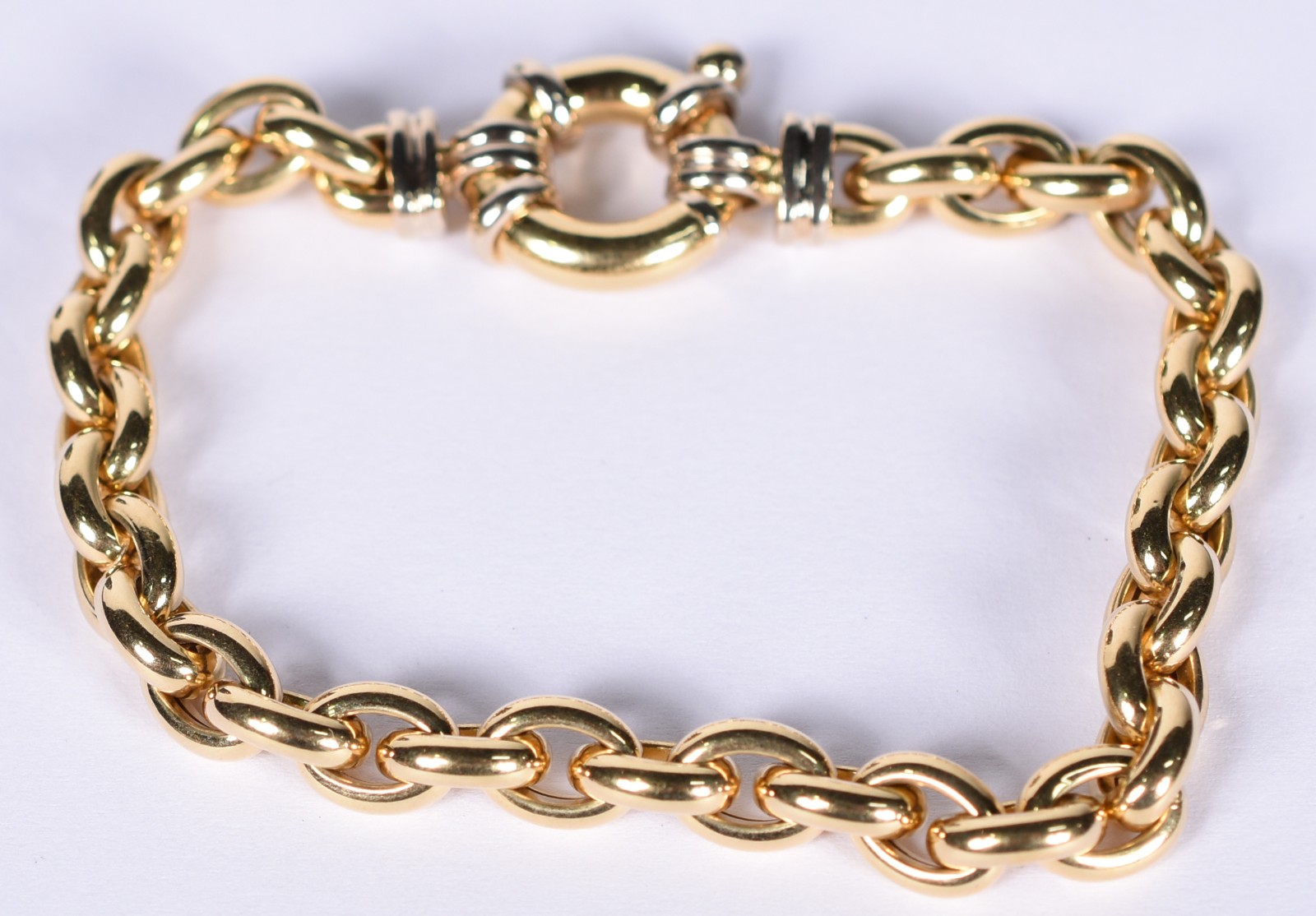 Pulseira em ouro 18 k contraste 750 com élos portugueses com fecho... - foto 2 de 4