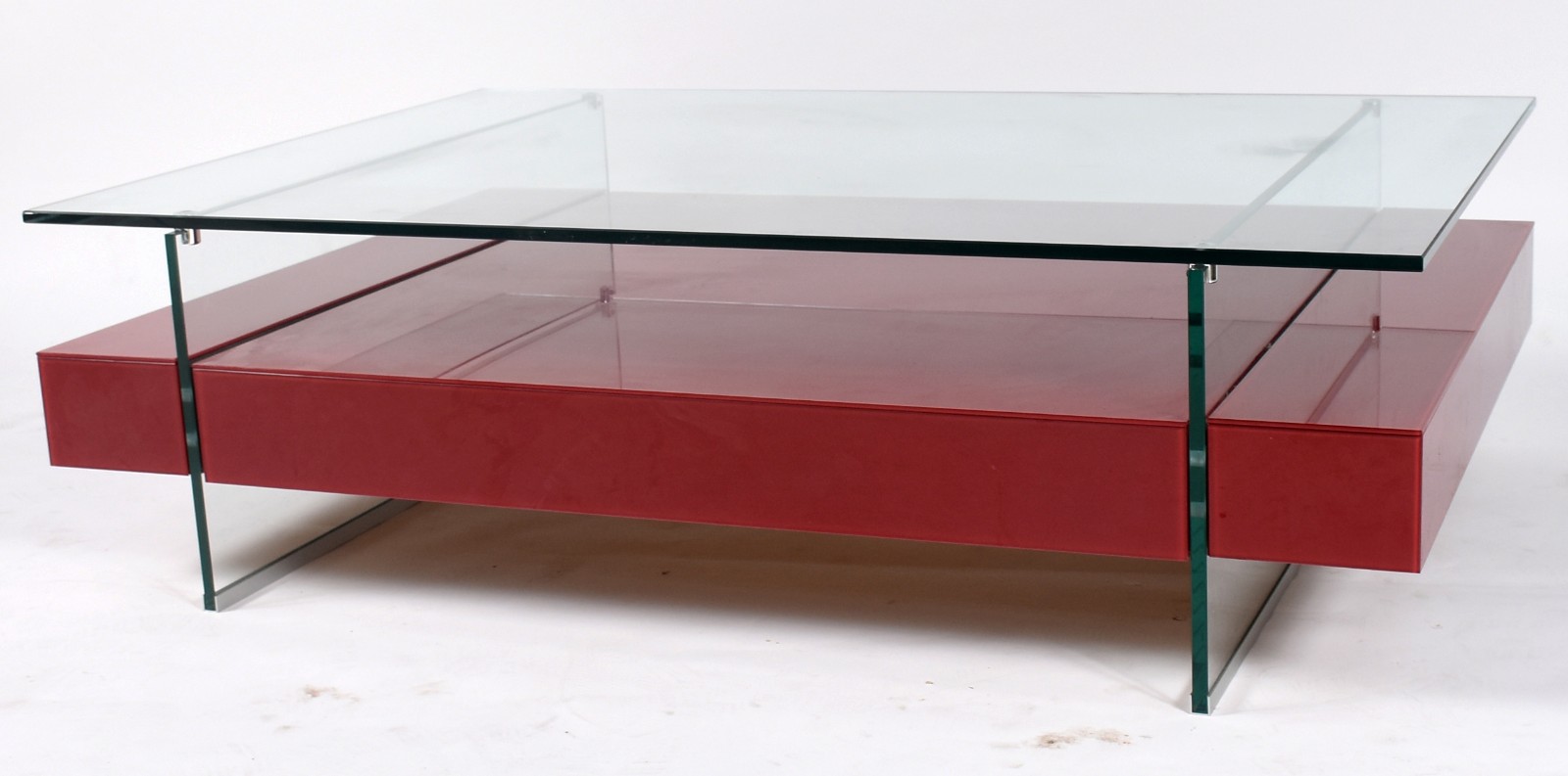 Mesa de centro com tampo e pernas de vidro, platô inferior na cor... - foto 3 de 3