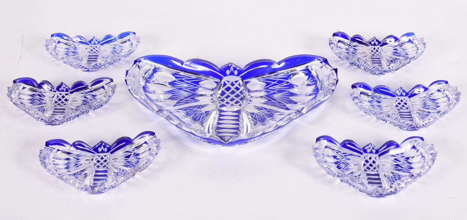 Porta confeitos de cristal double azul lapidado feitio libélula com 6... - foto 2 de 5